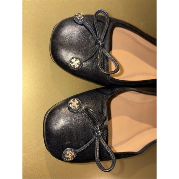 NWOT TORY BURCH Laila Driver Ballet Flats Black Leather Lightly Scuff Pics SZ 8M - Picture 4 of 13